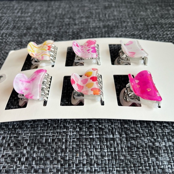 NWT C&C California Heart Hair Clips- Set of 6 - Picture 4 of 5